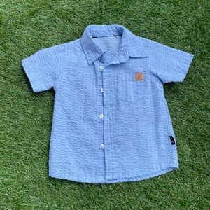 American Hawk Light Blue Textured Toddler Button Down Shirt